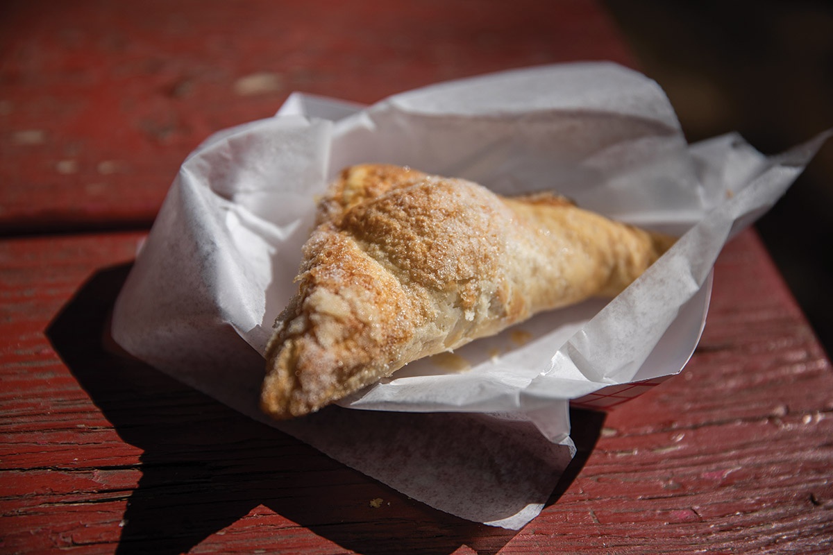 An apple turnover at Love Creek Orchards' Apple Store in Medina