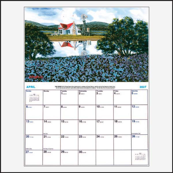 Texas Bluebonnets Calendar 