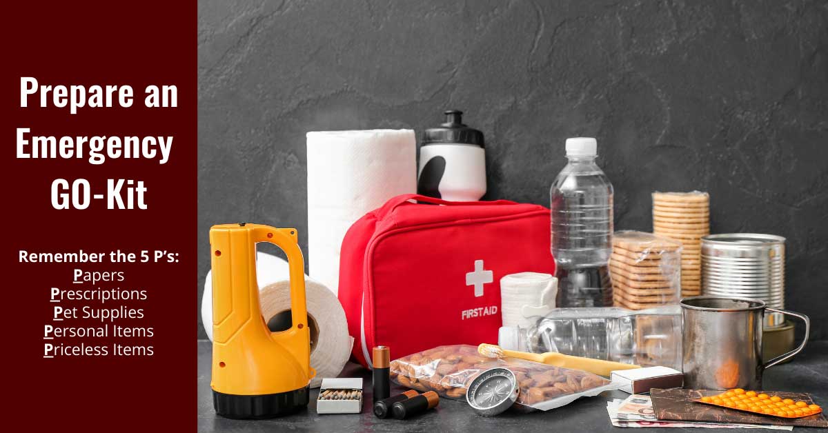 Texas A&M Forest Service advises preparing an emergency kit for wildfires.