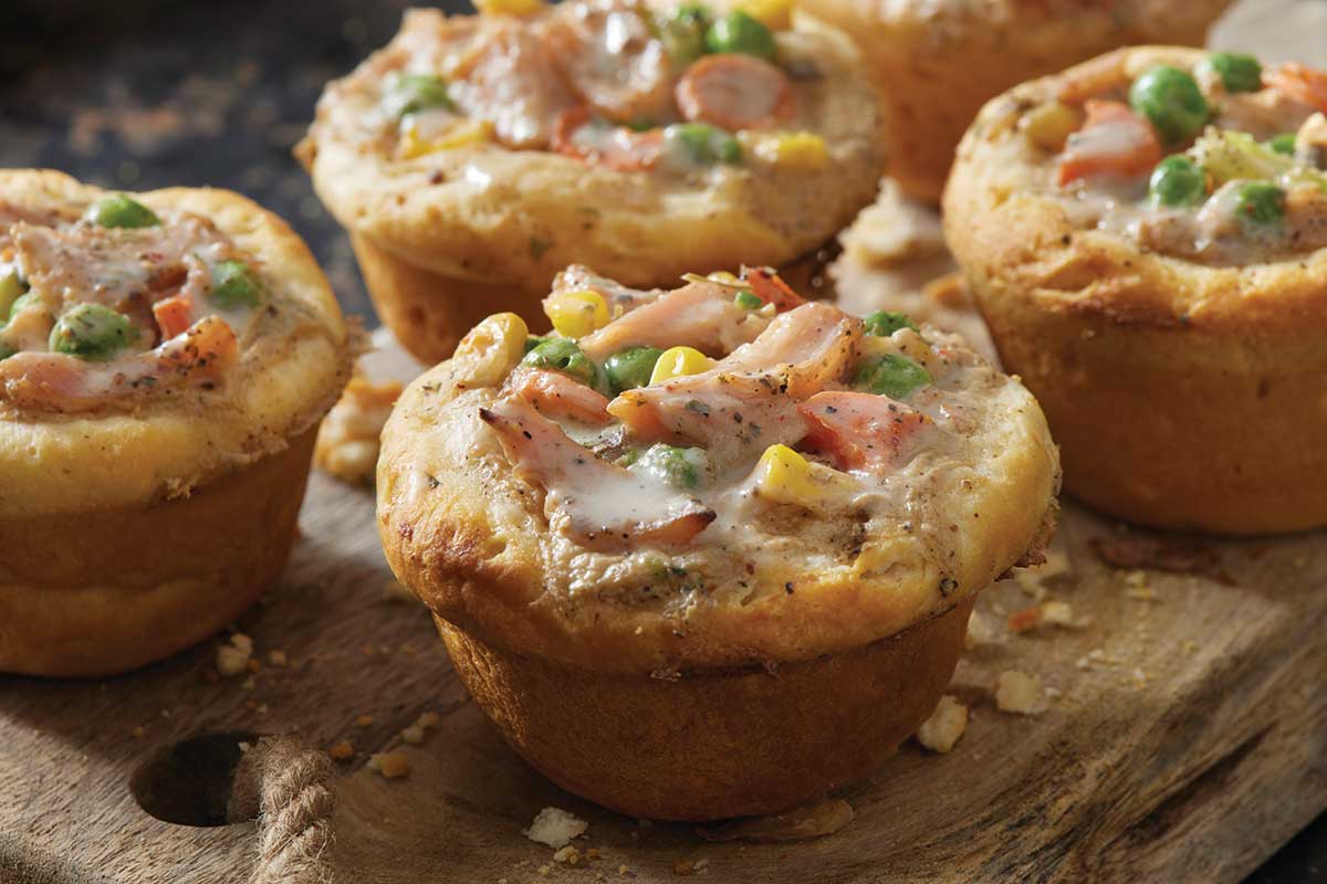 Turkey pot pie muffins