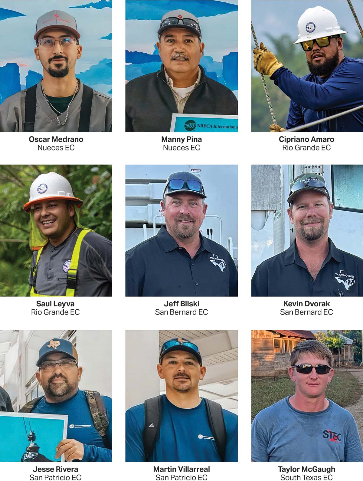 Photos, names and co-ops of the Guatemala delegation